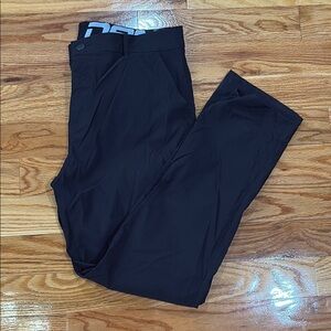 Black Slim Straight-Leg Dress Pants